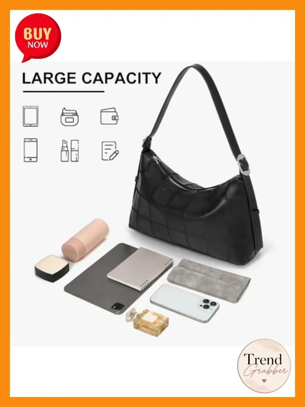 High-Quality Vegan Leather Checkered Tote Bag Crossbody Shoulder Bag